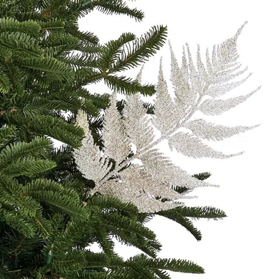 Frontgate Set Of 6 Glitter Asparagus Fern Stem In Green