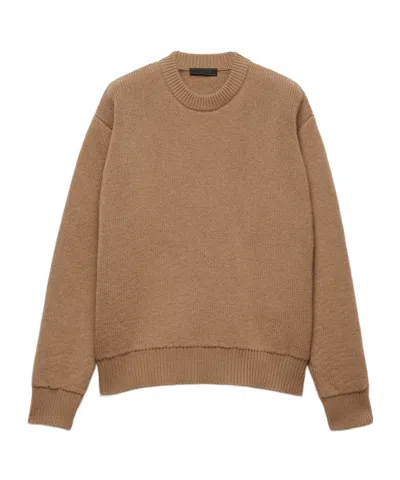 Prada Cashmere Crew-neck Sweater In Brown