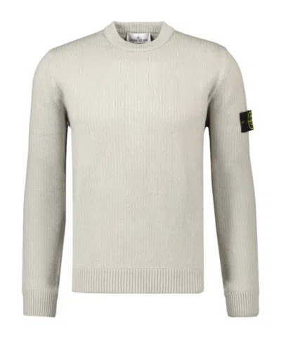 Stone Island Ribbed Crew-neck Sweater In Gray
