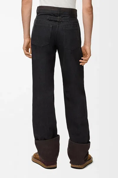 Loewe Straight-leg Turn-up Jeans In Black
