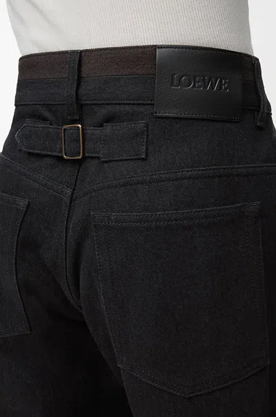 Loewe Straight-leg Turn-up Jeans In Black