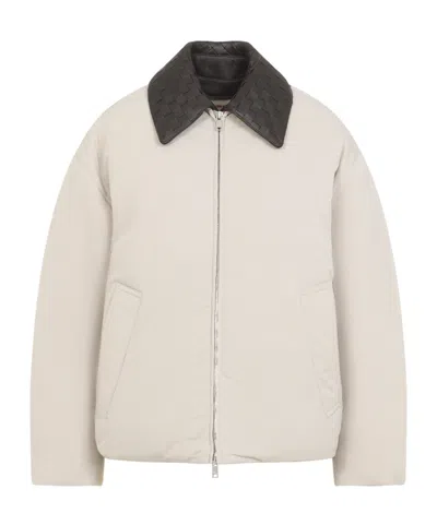 Bottega Veneta Insulated Nylon Jacket Featuring Quilted Collar In White