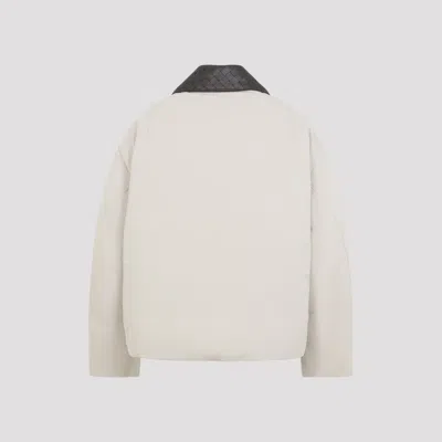 Bottega Veneta Insulated Nylon Jacket Featuring Quilted Collar In White