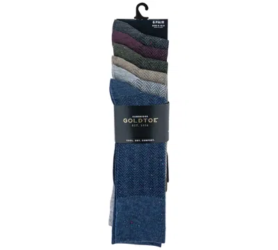 Gold Toe Men's 6-pack Cambridge Solid Crew Socks In Multi
