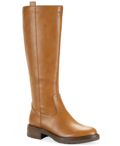 Style & Co Style Co Womens Terryy Riding Boots Regular Wide Calf Macys Exclusive In Brown