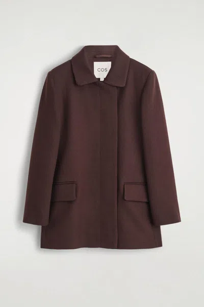 Cos Tailored Wool-blend Jacket In Brown