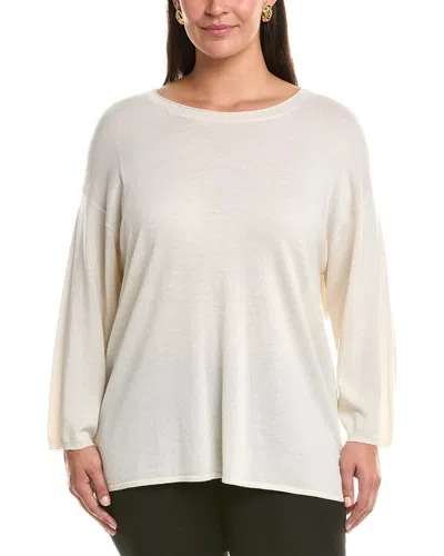 Marina Rinaldi Plus Badesse Wool-blend Top In Neutral