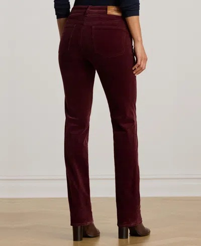 Ralph Lauren Stretch Corduroy Mid-rise Straight Pant In Burgundy