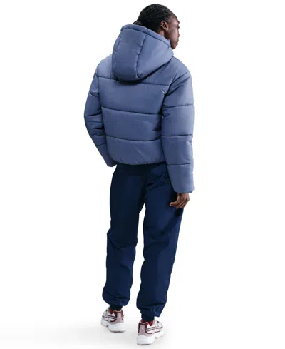 Nike Sportswear Classic Hooded Therma Fit Puffer Jacket In Blue