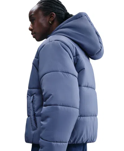 Nike Sportswear Classic Hooded Therma Fit Puffer Jacket In Blue