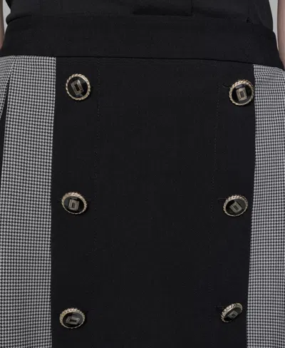 Karl Lagerfeld Women's Colorblock Button-detail Miniskirt In Black