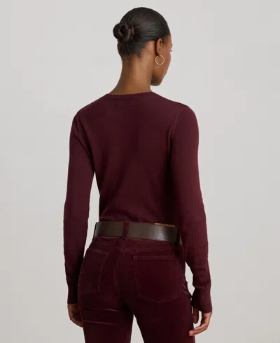 Ralph Lauren Cotton-blend Long-sleeve Top In Burgundy