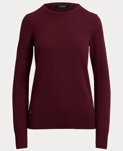 Ralph Lauren Cotton-blend Long-sleeve Top In Burgundy