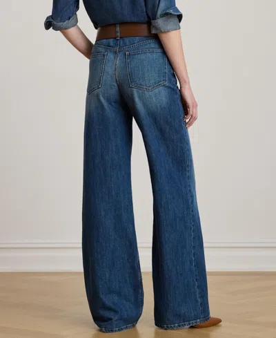 Ralph Lauren Women's High-rise Wide-leg Rigid Denim Jeans In Blue