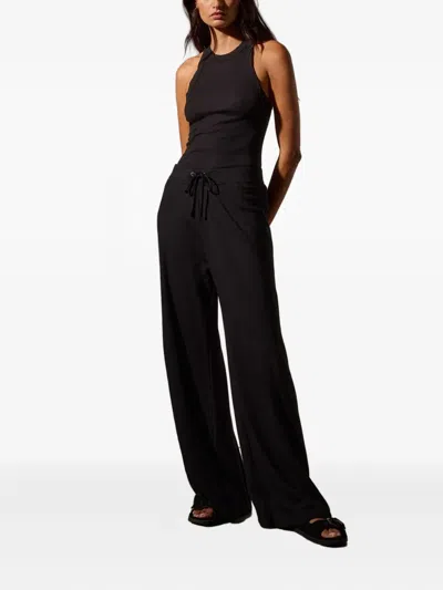 James Perse Vintage French Terry Wide Leg Sweatpants In Black
