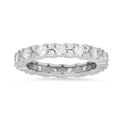 Kylie Harper Women's Diamond Cz Eternity Band Ring In Sterling Silver In Metallic
