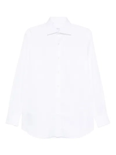 Brioni Long-sleeve Button-up Shirt In White