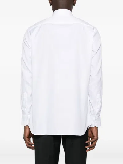 Brioni Long-sleeve Button-up Shirt In White
