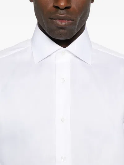 Brioni Long-sleeve Button-up Shirt In White