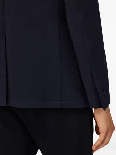 Boggi Milano Ens Navy Blue B Tech Technical Wool Jacket In Blue