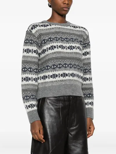 Dunst Wool Blend Crewneck Jumper In Gray