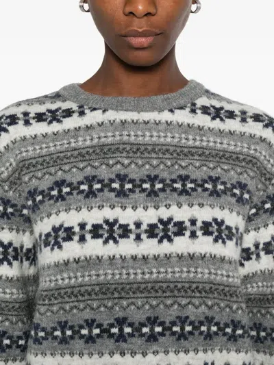 Dunst Wool Blend Crewneck Jumper In Gray