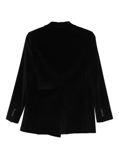 Boglioli Velvet Double-breasted Jacket In Black