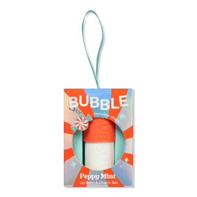 Bubble Peppy Mint Lip Balm & Charm Set In Transparent