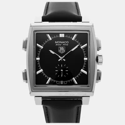 Pre-owned Tag Heuer Monaco Sixty Nine Analog-digital Flip Chronograph Cw9110.fc6177 In Black