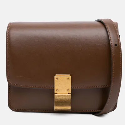 Pre-owned Celine Brown Small Calfskin Classic Box