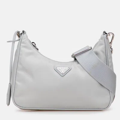 Pre-owned Prada Grey Re Nylon Re Edition 2005 Satchel In Gray