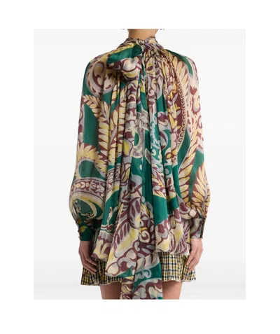 Etro Blouse Highnack With Pasley Motif Shirts White In Multi