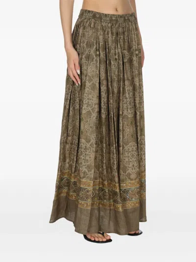 GEOMETRIC-PATTERN MAXI SKIRT