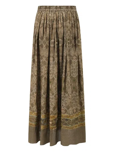 GEOMETRIC-PATTERN MAXI SKIRT