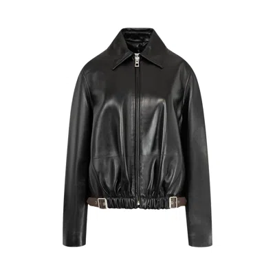 Pre-owned Loewe Belted Jacket In Nappa Lambskin 'black' | Women's Size 38