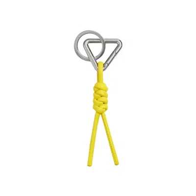 Pre-owned Bottega Veneta Triangle Knot Key Ring 'daffodil/silver' | Yellow | Men's Size Onesize