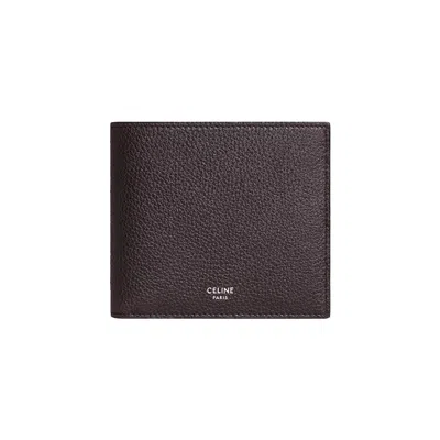 Pre-owned Celine Bi Fold Wallet In Grained Calfskin 'espresso' | Brown | Men's Size Onesize