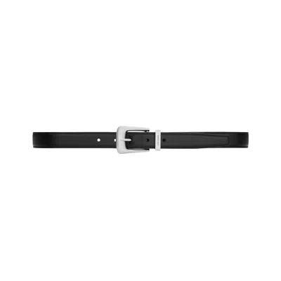 Pre-owned Saint Laurent Folk Belt In Smooth Leather 'nero' | Black | Men's Size 95