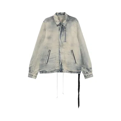 Pre-owned Rick Owens Drkshdw Concealed Zip Front Jacket 'mineral Pearl' | Grey | Men's Size Xl In Gray