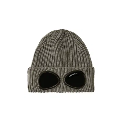 Pre-owned C.p. Company Extra Fine Merino Wool Goggle Beanie 'griffin' | Grey | Men's Size Onesize In Gray