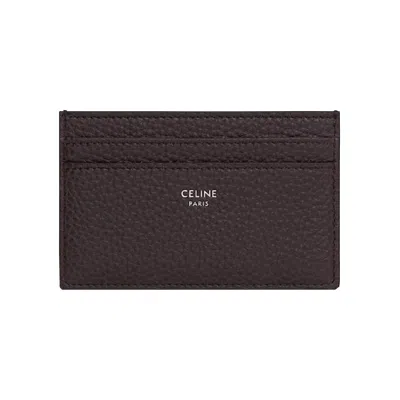 Pre-owned Celine Medium Card Holder In Grained Calfskin 'espresso' | Brown | Men's Size Onesize
