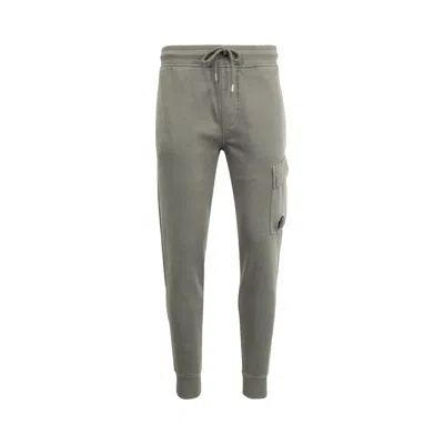 Pre-owned C.p. Company Brushed And Emerized Diagonal Fleece Cargo Lens Sweatpants 'gunmetal' | Grey | Men's Si In Gray