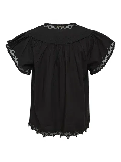 Ulla Johnson Effie Flutter-sleeve Blouse In Black
