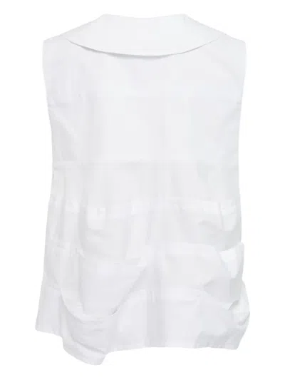 Comme Des Garçons Tao Peter Pan-collar Layered Blouse In White