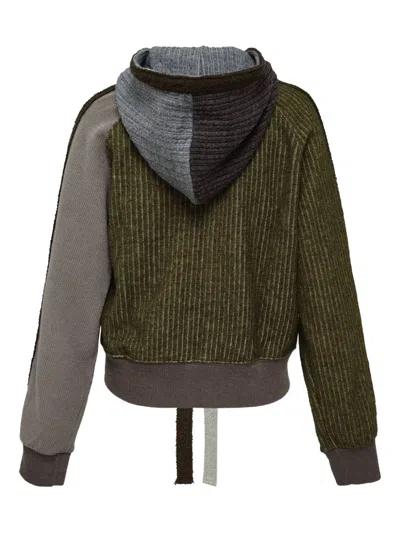 拼色罗纹连帽衫