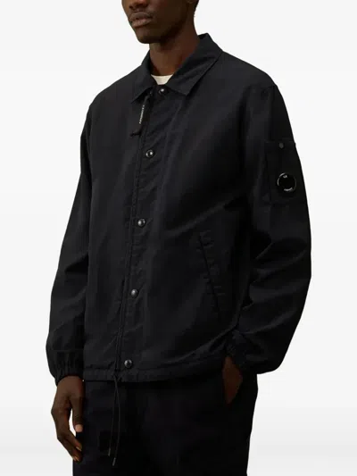 C.p. Company Lens-detail Shirt Jacket In Black
