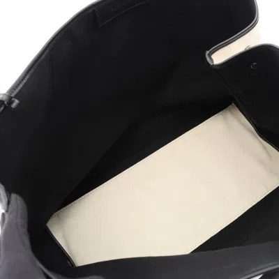 Pre-owned Balenciaga Black White Canvas Leather Tote Bag ()