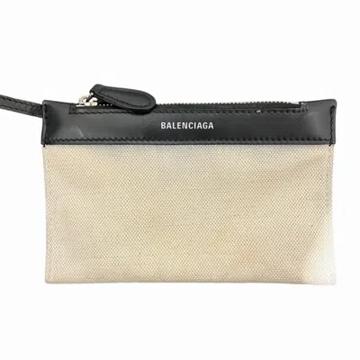 Pre-owned Balenciaga Black White Canvas Leather Handbag Shoulder Bag ()