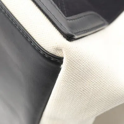 Pre-owned Balenciaga Black White Canvas Leather Tote Bag ()