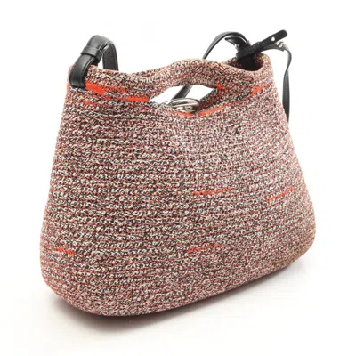 Pre-owned Balenciaga Black Orange White Canvas Leather Shoulder Bag ()